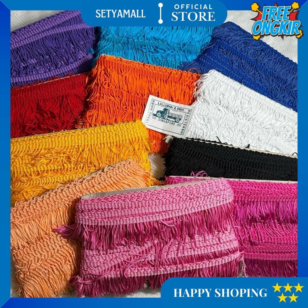 

Renda Rumbai Renda Sampur Warna Cap Kereta 5Cm +/-25 Yard Per Roll Terlaris