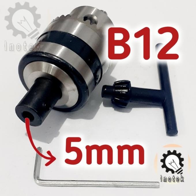 Chuck B12 dan Arbor Connector Ke As 5mm bisa untuk Motor DC 775 murah