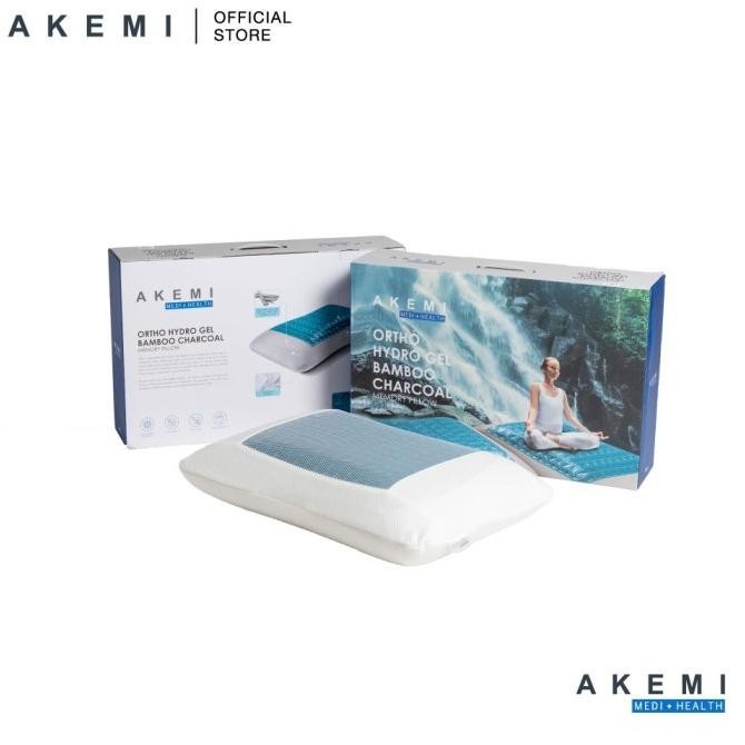 Murah Akemi M+H Ortho Hydro Gel Bamboo Charcoal Memory Pillow.