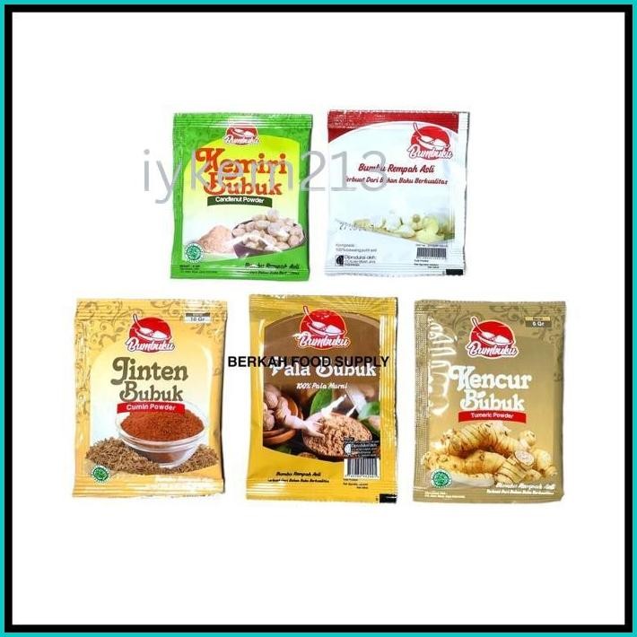 

( BERKAH ) BUMBUKU BUMBU BUBUK BAWANG PUTIH KEMIRI JINTEN PALA ALL VARIAN