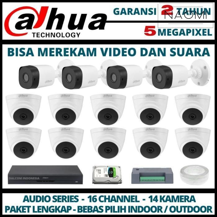 Baru Paket Cctv Dahua 5Mp Dvr 16 Channel 14 Kamera
