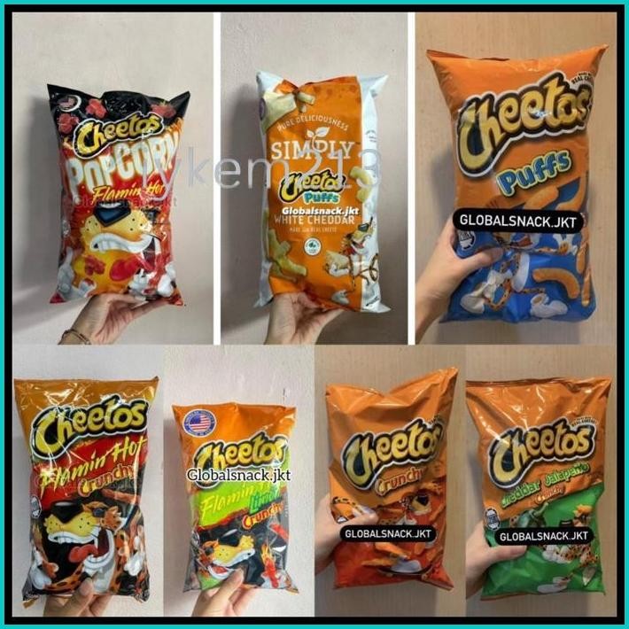 

CHEETOS FRITO LAYS CRUNCHY CHEESE / FLAMIN HOT / CHEDDAR JALAPENO USA