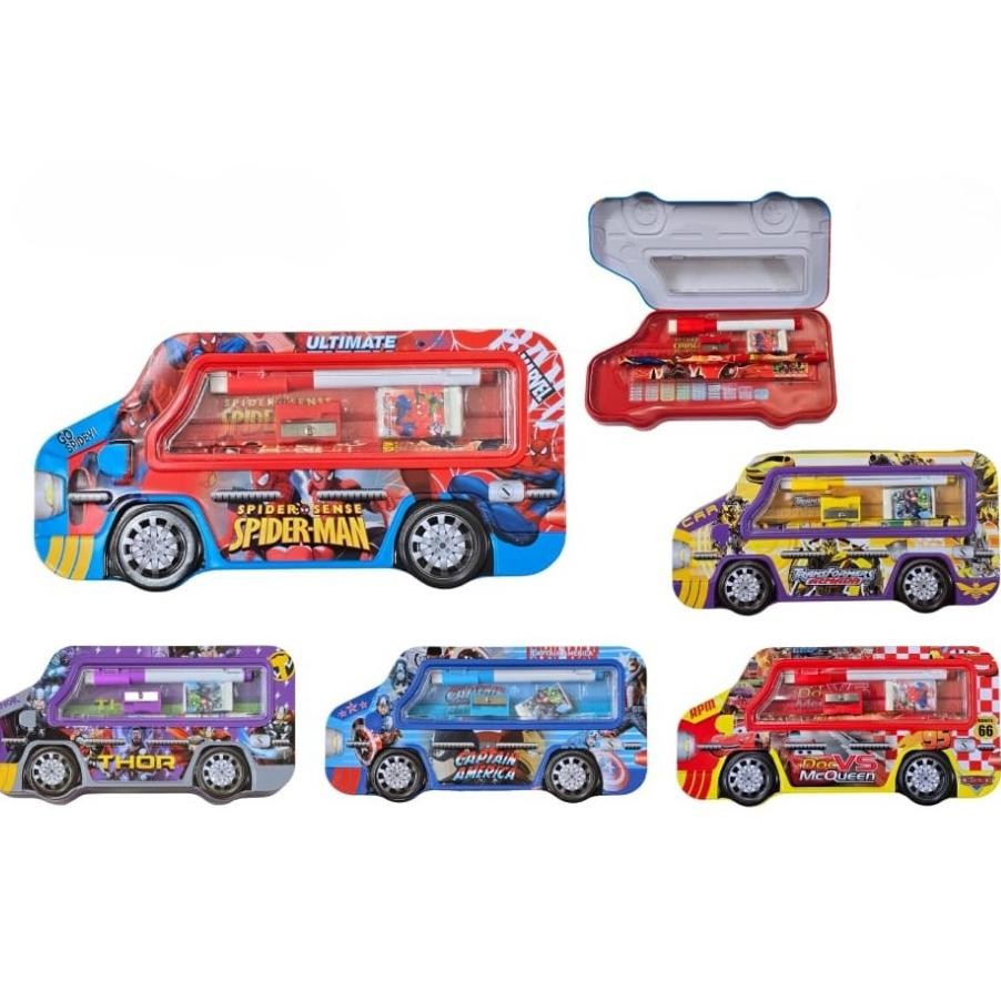 

((BACA KETERANGAN))KOTAK PENSIL BAHAN KALENG MODEL TRUK BESAR PENCIL CASE TEMPAT PENSIL BUS RODA