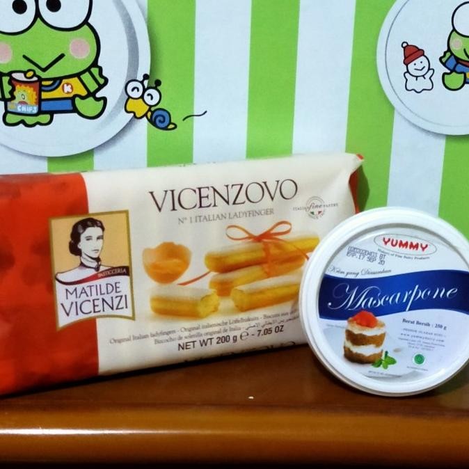

Sale Paket Vicenzovo Tiramisu Lady Finger 200G And Mascarpone Cheese 250Gr