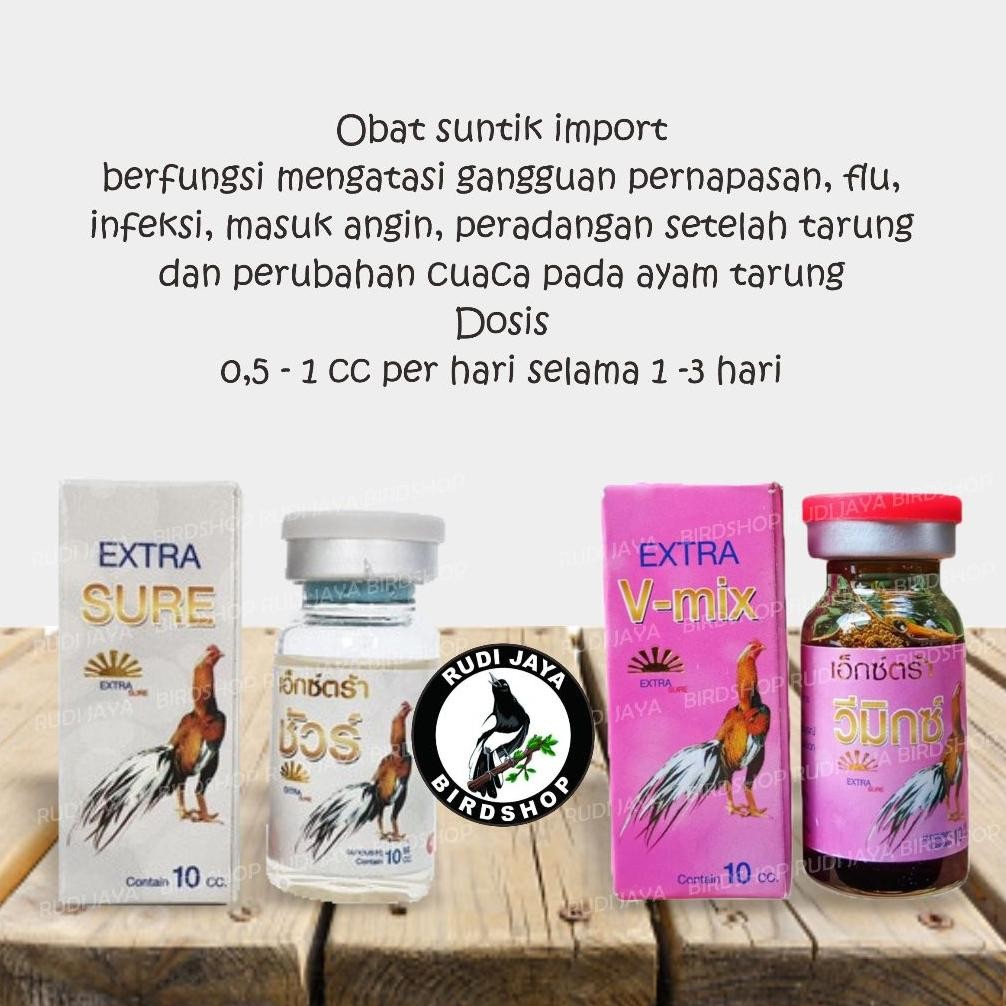 Ez23 df-8 EXTRA SURE PUTIH 10 ML CC V-MIX PINK OBAT VITAMIN DOPING IMPORT AYAM BANGKOK THAILAND AMPU