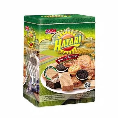 Grosir Asw Hatari Assorted Biskuit Segi 650 Gr / Kue Kaleng Asw Hatari