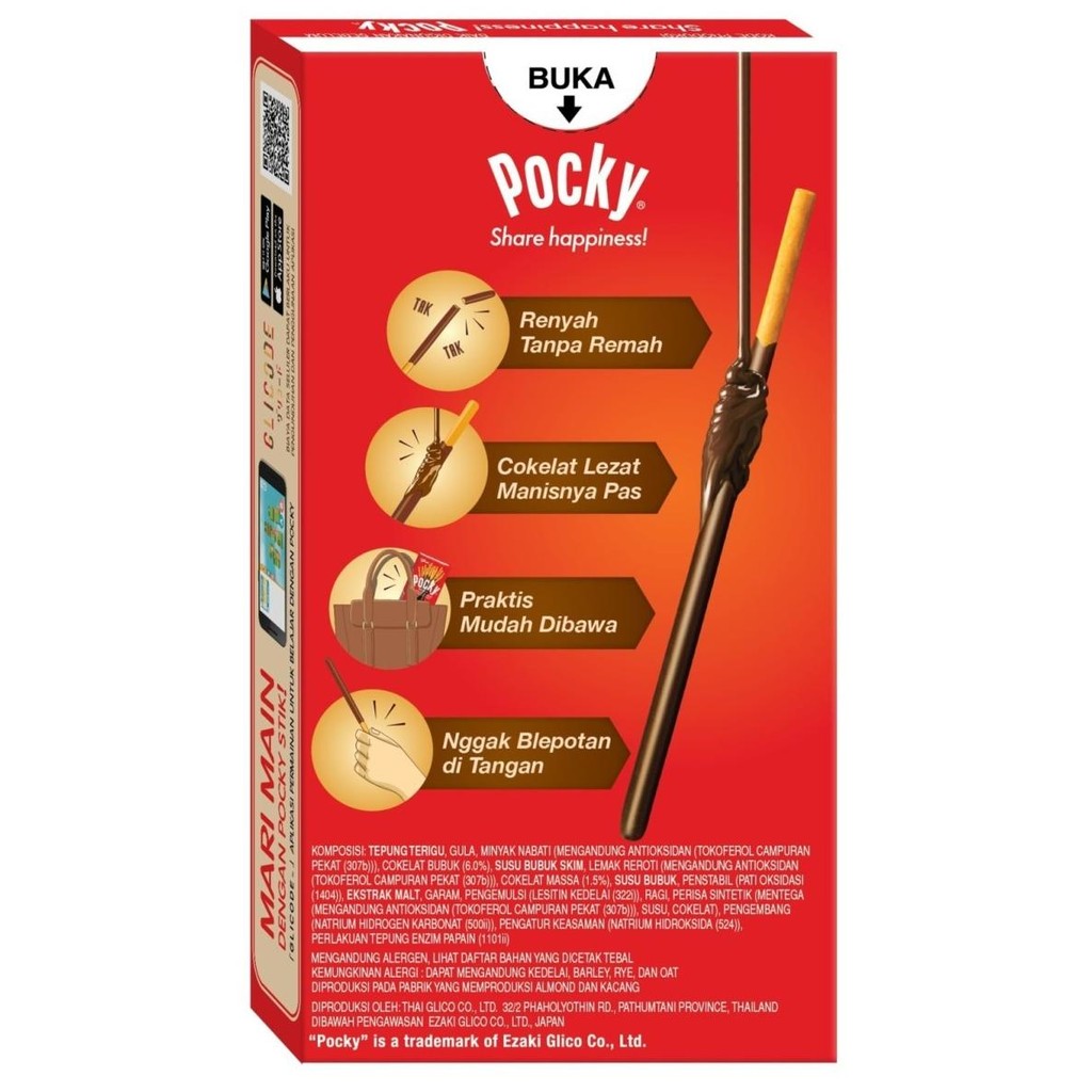 

Grosir Glico Pocky Regular Pack Chocolate / Cokelat - (Harga Per 10 Box)