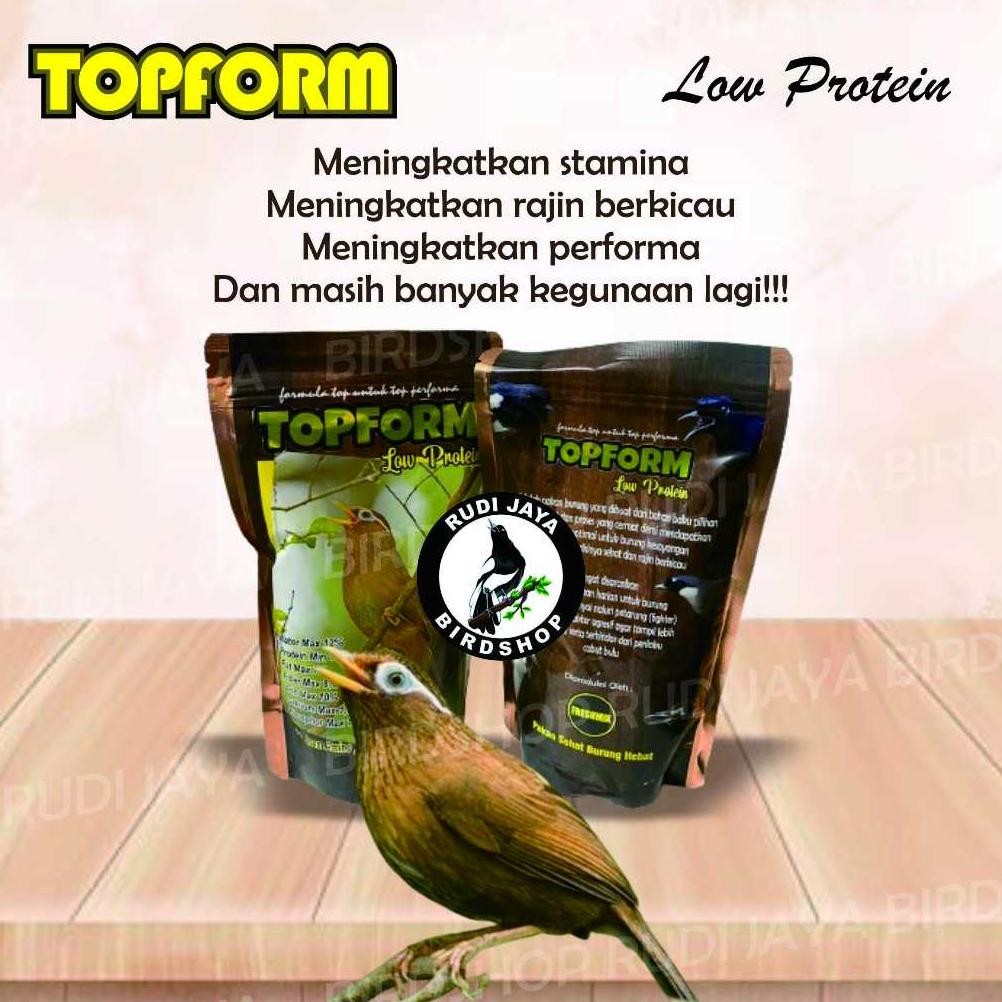 jg-56 dg-78 FRESHMIX TOPFORM TOP FORM VOER RENDAH PROTEIN PAKAN MAKANAN BURUNG MURAI KACER CENDET PE
