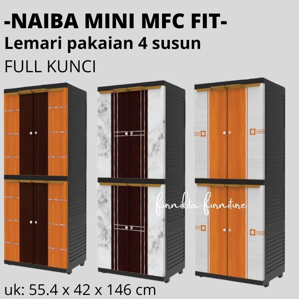 LEMARI PLASTIK NAIBA SUSUN 4 KUNCI MINI MSC PREMIUM