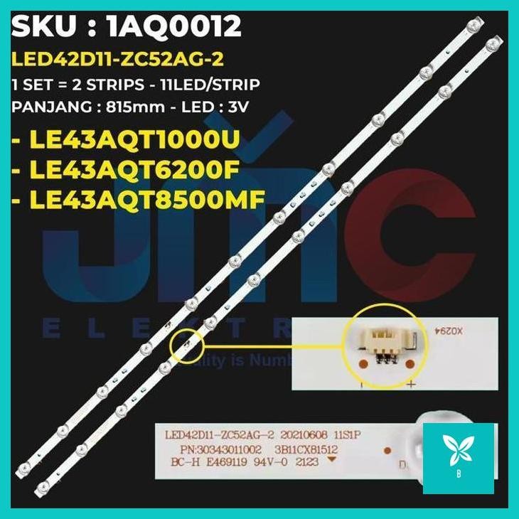 | JC | Backlight TV for 43 Inch LE43AQT6200F LE43AQT8500MF LE43AQT1000U 43AQT6200 43AQT8500 43AQT100