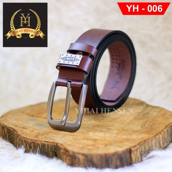 Ori - [Y&H] Ikat Pinggang Pria Kulit Leather Hitam Belt Ban Ikat Pinggang
