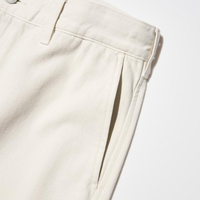 Promo Uniqlo Men Wide Tapered Celana Panjang Jeans Lebar Pria Natural