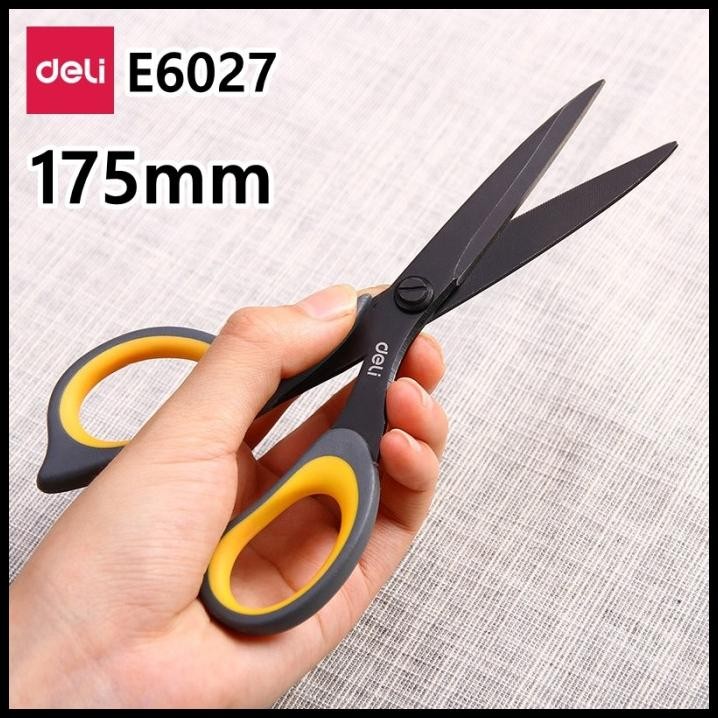 

Gunting Deli Hitam E6027 175Mm Gunting Teflon Anti Lengkat Soft Handle