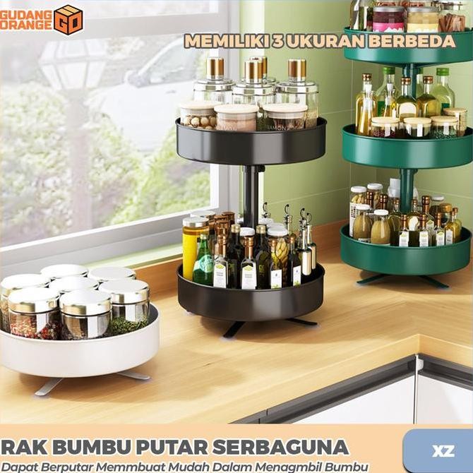 GO - Rak Bumbu Dapur Putar Rak Bumbu Dapur Multifungsi Bertingkat Bisa Diputar Bahan Plastik PP & Pi