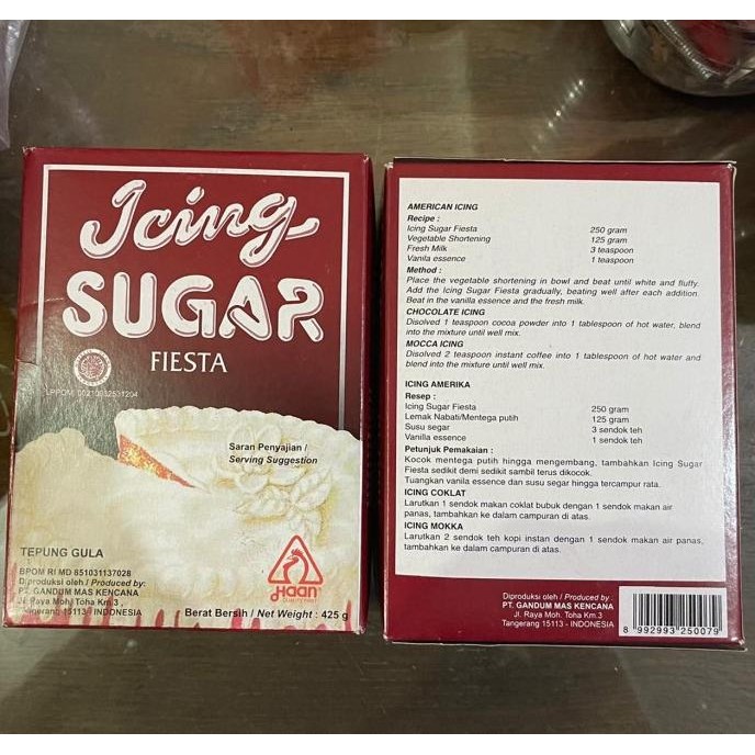 

Haan Icing Sugar Fiesta 425gr nUg