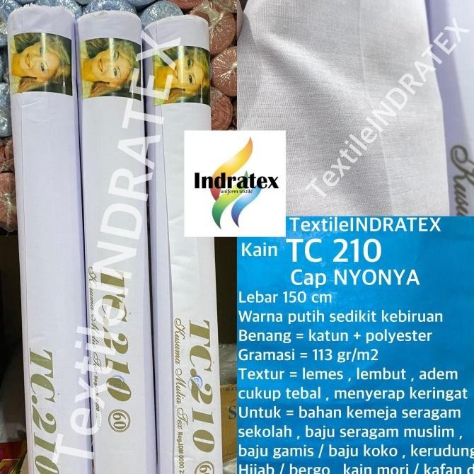 Terlaris Kain Bahan Baju Seragam Kerudung Spanduk Katun Tc 210 Cap Nyonya Lb150