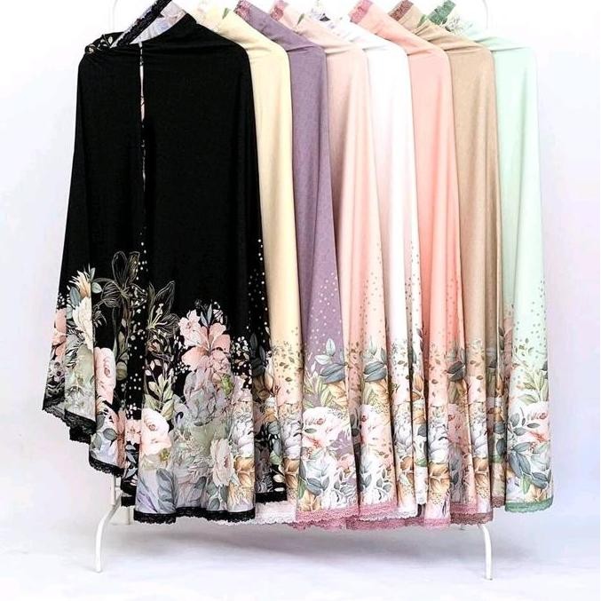 Sale Mukena Silk Motif Terbaru Bunga Printing Silk Adem Tidak Menerawang Flowly Halus Nyaman Lembut 