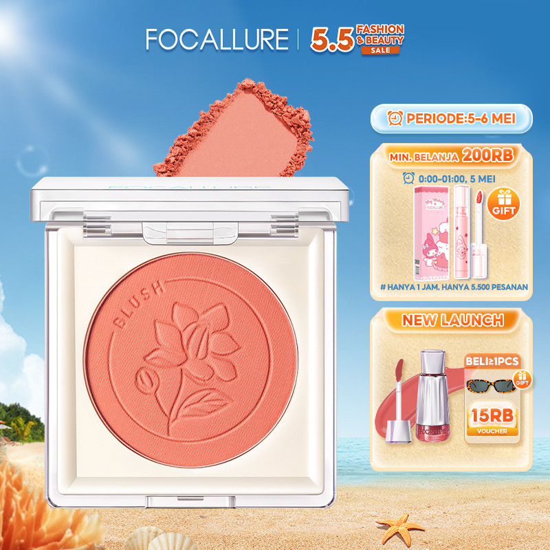 FOCALLURE  #JasmineMeetsRose Blush High Pigmen Tahan Lama bedak
