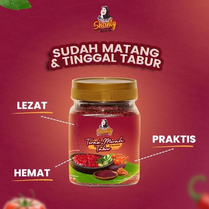 

Terasi Merah Tabur Teh Shanty Botol plastik dan pouch nUg