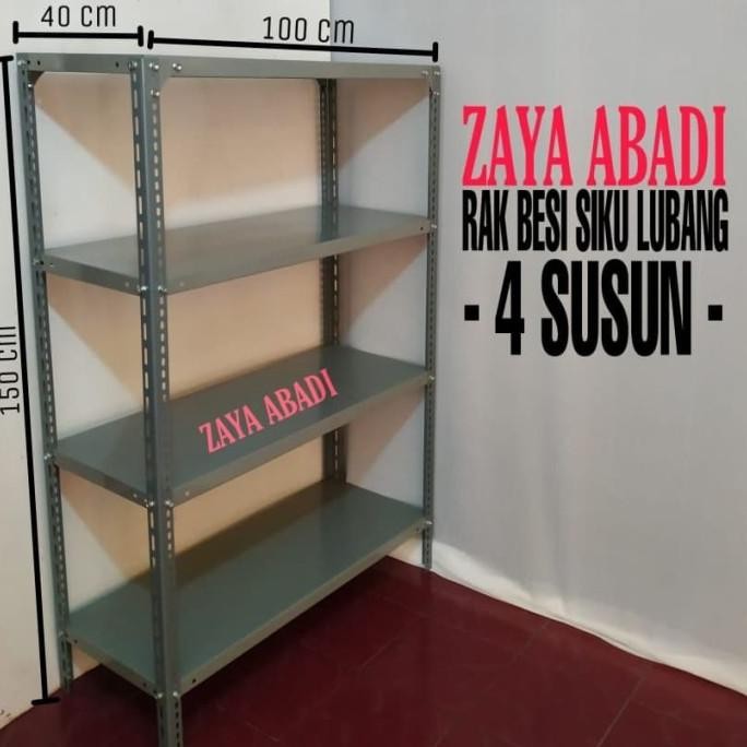 Rak Besi Siku Gudang Serbaguna 4 Susun Ambalan 100x40x150cm