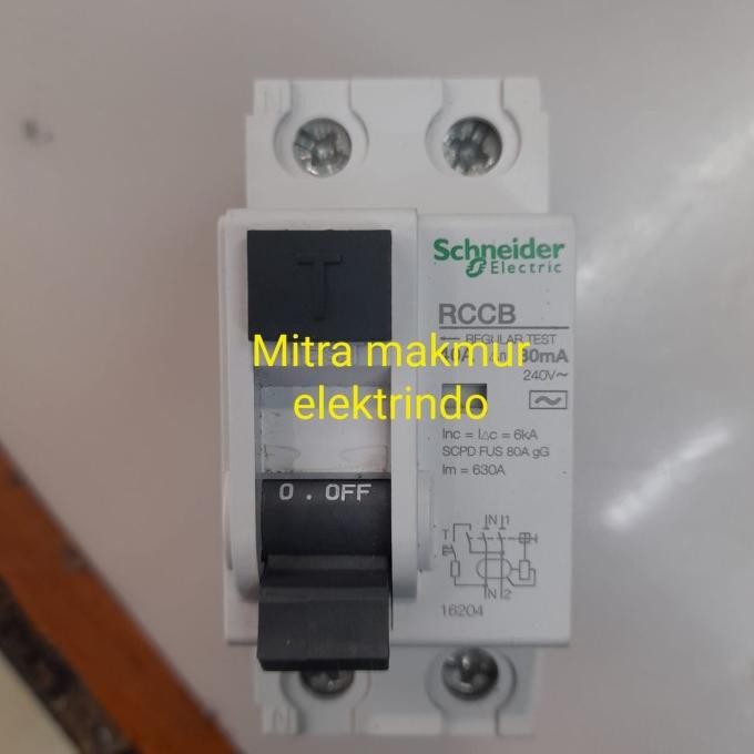 Rccb 10A 1Phase Schneider 30Ma / Elcb 1P 10A 30Ma Schneider New Stok