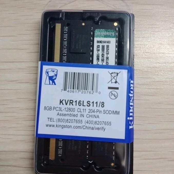 Memory Sodim Kingston Ddr3 8Gb Pc3L Pc12800 ( Kvr16Ls11/8 ) 1.35V New Stok