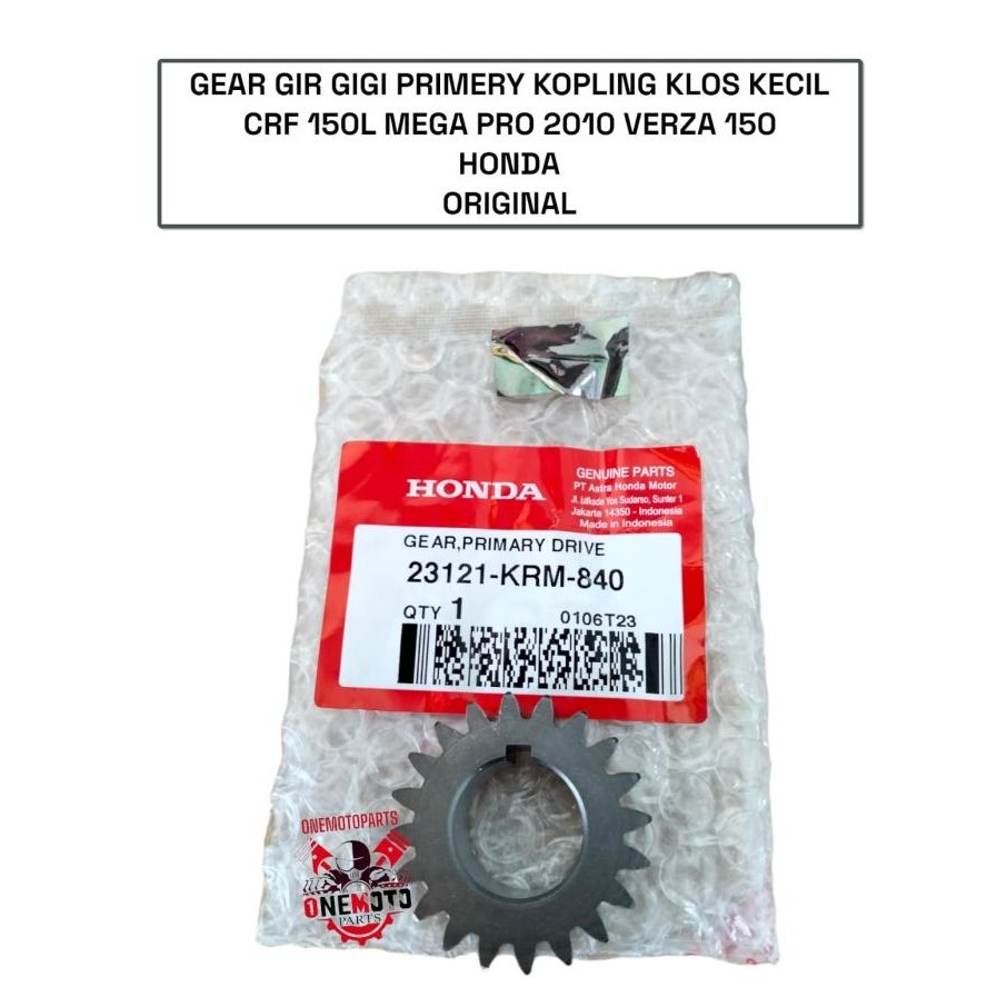 TERBARU - GEAR PRIMERY KOPLING CRF 150 MEGAPRO 2010 VERZA 150 23121-KRM-840 ORI