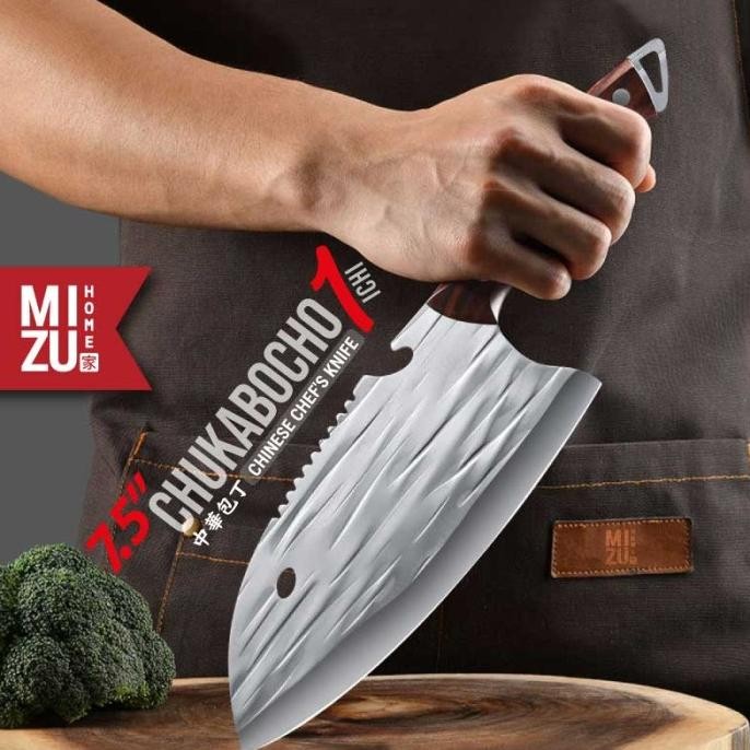 MIZU CHUKABOCHO-ICHI Chinese Chef's Knife Chopper Knife Stainless Kitchen Knife Meat Knife Pisau Dag