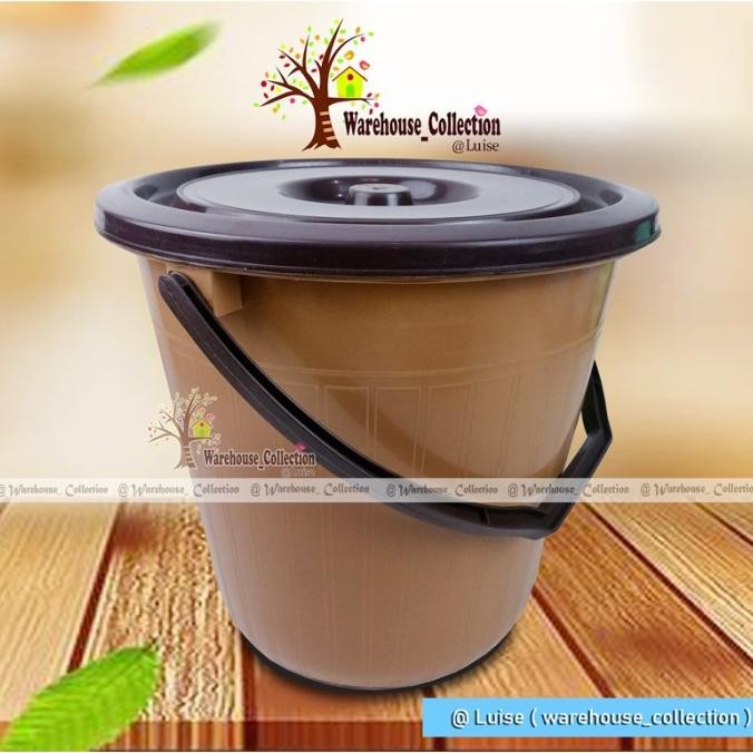 Ember Capucino 22 Liter/Ember Coklat 6 Galon/Ember Plastik Air Murah Kuat / Tempat Air/Ember + Tutup