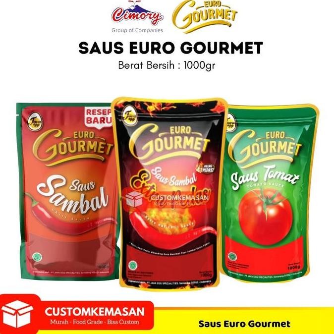 

Euro Gourmet Saus / Saus Sambal Euro Gourmet / Saus Extra Pedas Euro Gourmet / Saus Tomat Euro Gourmet 1kg / Saus Saus Sambal / Saus Extra Pedas / Saus Tomat nUg