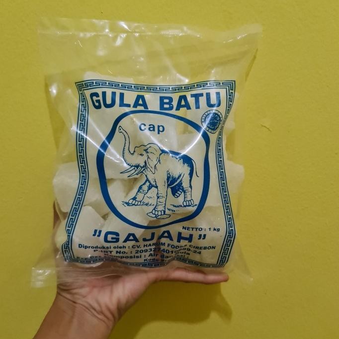 

Gula Batu Cakar Putih Cap Gajah Kemasan 1 Kg nUg