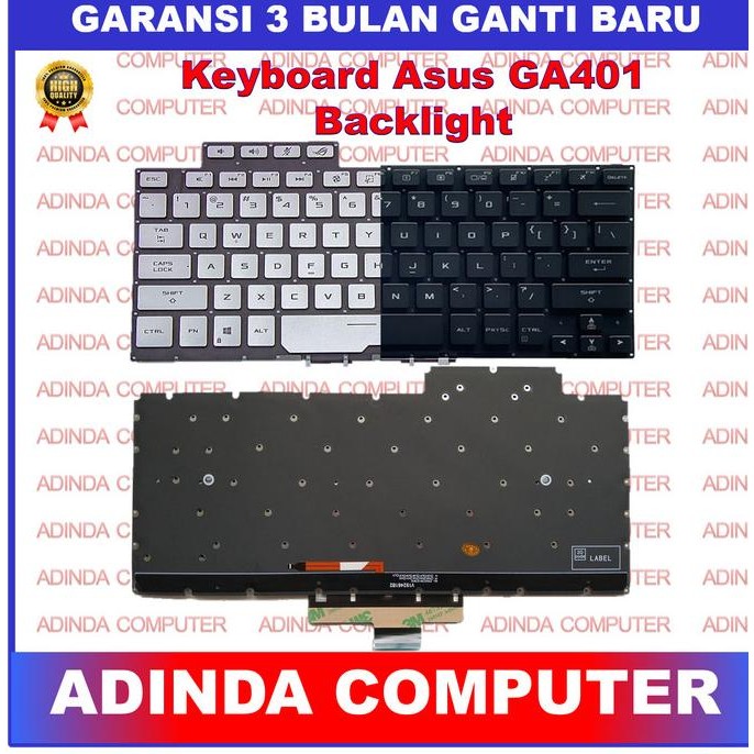 Keyboard Asus Rog Zephyrus G14 Ga401 Ga401Qh Ga40Qe Backlight New Stok
