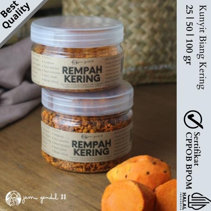 

Kunyit Biang Cacah Kering - Dried Turmeric - Rempah Kering by Jamu Gendul 88 Kualitas Premium Sudah BPOM nUg