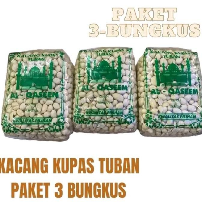 

kacang kupas 3 bungkus kemasan 250 gram siap goreng renyah gurih nUg