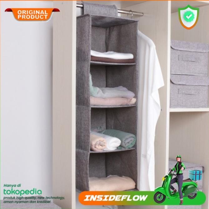 Storage Box Rak Laci Gantung Kain Lipat Gantungan Pakaian Baju Lemari