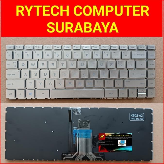 Keyboard Hp 14S-Fq0562Au 14S-Fq1009Au 14S-Fq1135Au 14S-Fq1136Au 14S-Fq0593Au Silver Backlight New St