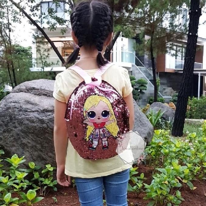 RedArtos TAS RANSEL LOL SEQUIN LAMPU LED / TAS SEKOLAH LOL LED / TAS LOL LED Quality