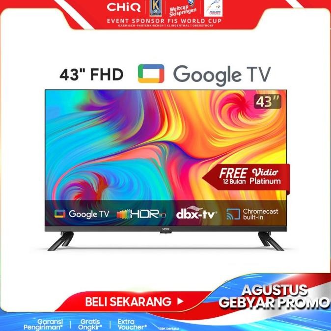 GOOGLE TV CHIQ 43 INCH SMART TV FHD YOUTUBE DIGITAL TV (L43G7P PRO)