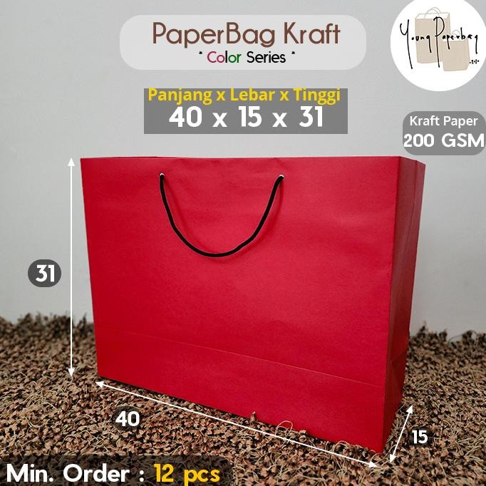 

Ul-64 Paper Bag/Tas Kertas Warna Paperbag Color Series Kraft Uk 40 X 15 X 31