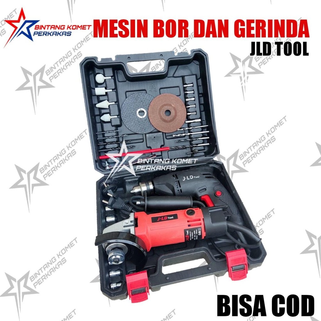 VARIAN BOR DAN GERINDA JLD TOOL SET LENGKAP // MESIN BOR BOLAK BALIK // GERINDA MURAH JLD 9954C SEPE