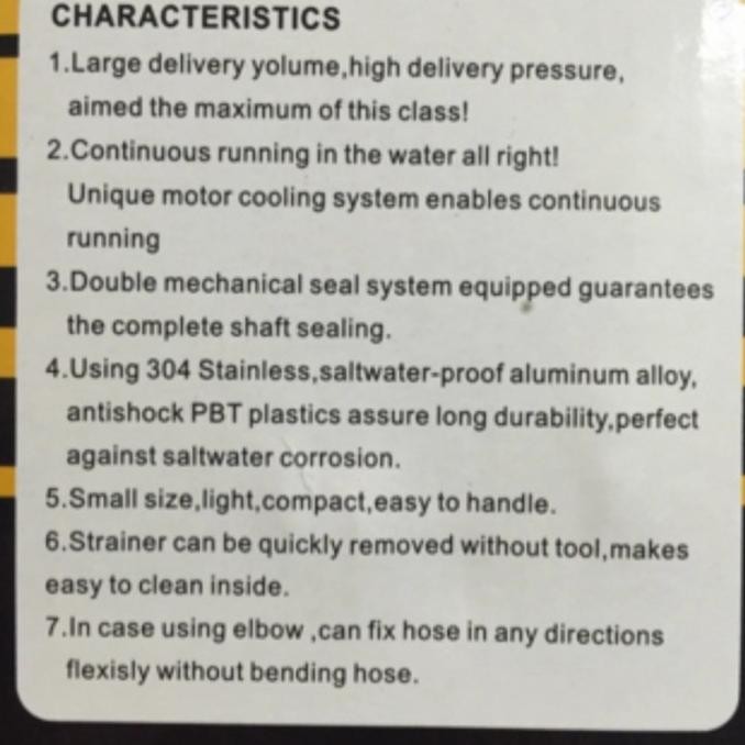 Pompa Air Celup Moswell Tenaga Aki DC 12 Volt