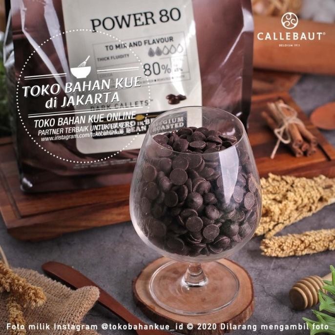 

Callebaut Dark Chocolate POWER 80% 250gr Couverture Coin Cokelat Pahit liquid