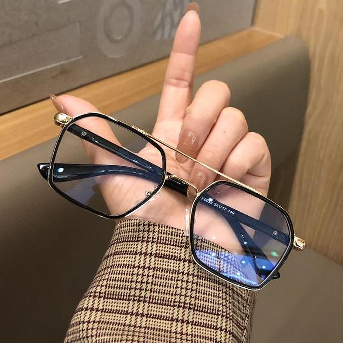 Sale Optik Mama -(Beli 1 Gratis 1)Kacamata Mewah Pria Dan Wanita Kacamata Aviator Lensa Blueray Phot