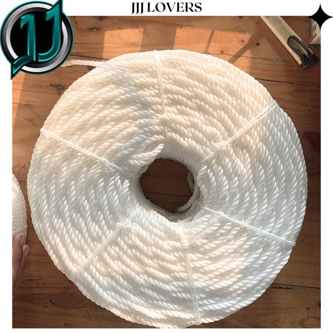 Tali Tambang Kecil plastik Nilon Tambang Putih Tambang Nylon 4mm 1 Rol liquid