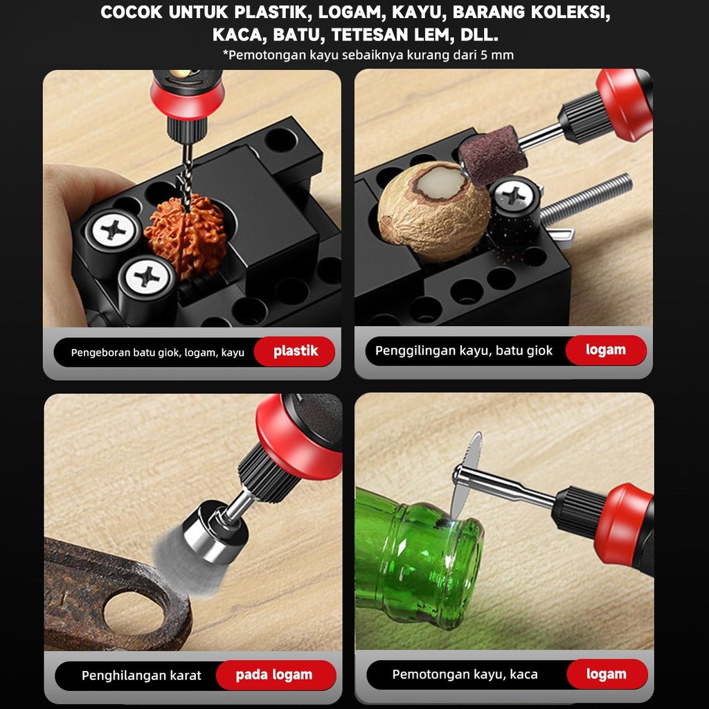 [COD] SOARFLY Bor Mini Grinder Set Mesin Ukir Poles Gerinda Listrik Alat Ukir Grafir/ Alat Ukir Kayu