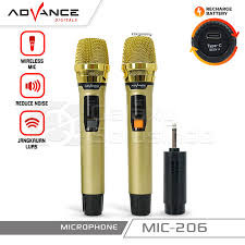 Advance Microphone Double Wireless MIC-206-DOUBLE MIC UNTUK KARAOKE