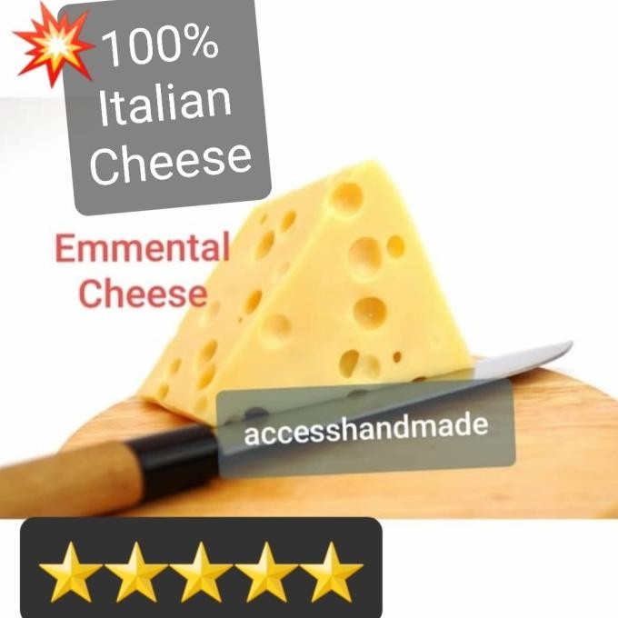 

Emental Swiss Cheese Keju Emmental Semi Hard Soft Deli 250Gr Termurah Terlaris