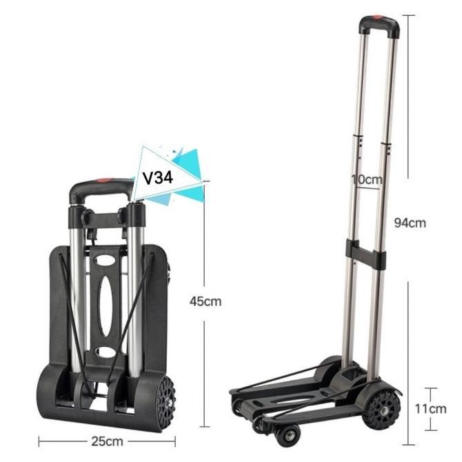 Troli Lipat Ringan Roda 4 / Trolley Koper / Troli Tas Travel / Troly