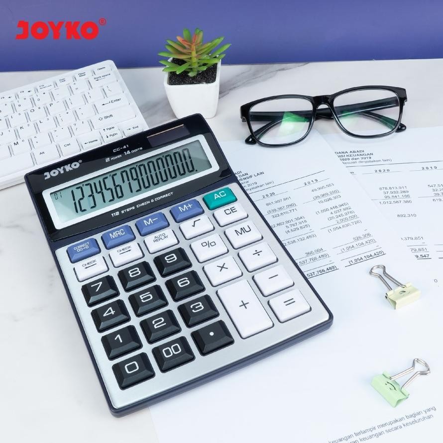 

VE29 dg-78 Kalkulator JOYKO CC 41 Calculator Check Correct CC41 14 Digit Besar Hemat Hemat