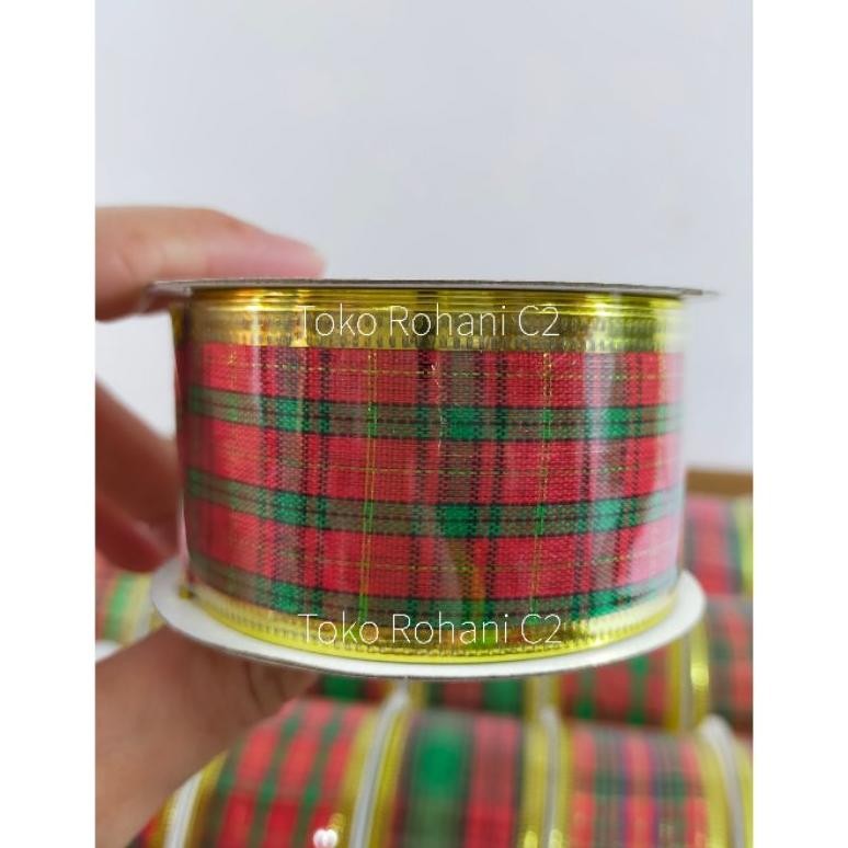 

ed-7 jy-6 Hiasan Natal Pita Natal Roll Motif Kotak 4cm 3m - Pita Natal - Hiasan Natal - Dekorasi Natal Murah Berkualitas